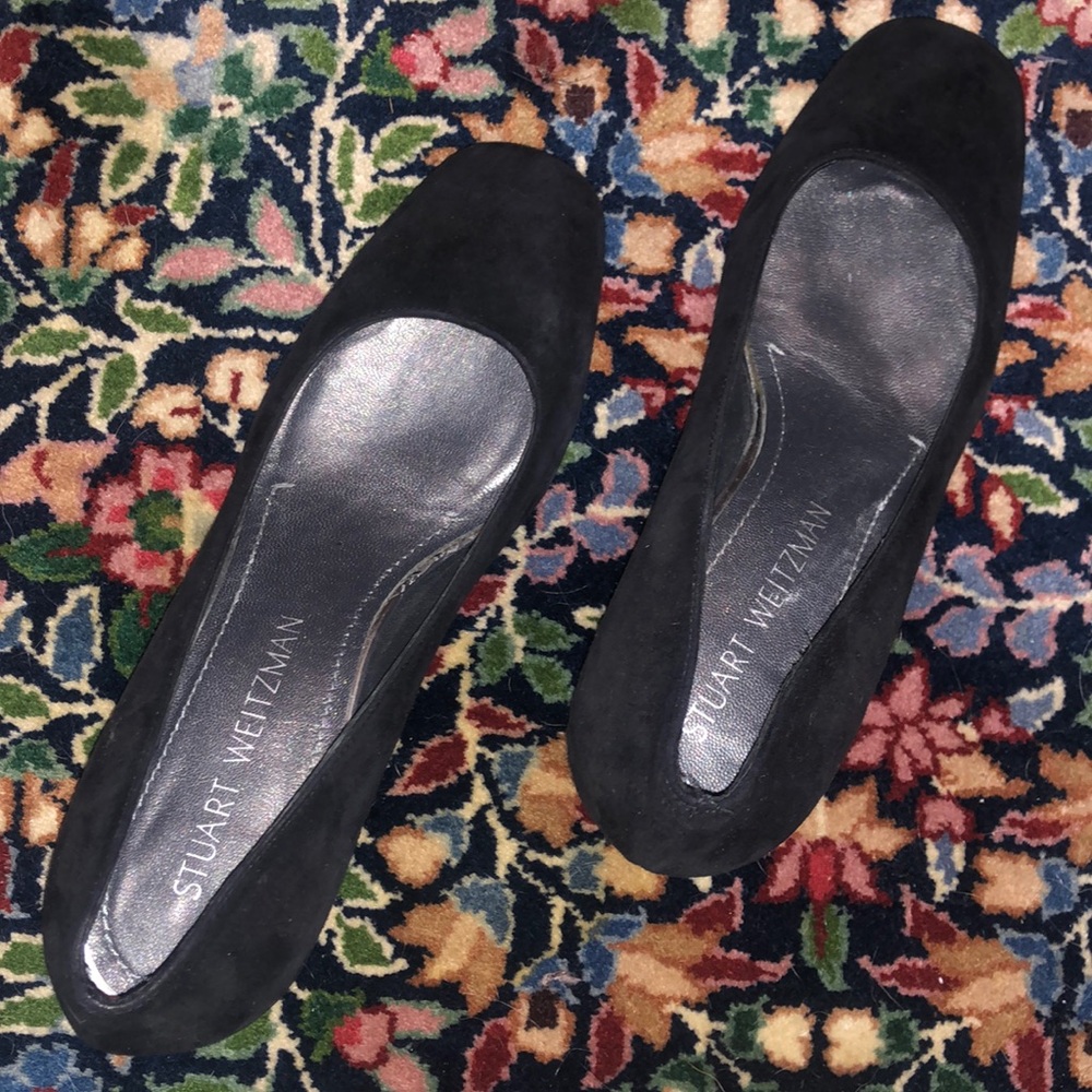 Stuart Weitzman • Black Suede Chunky Heels